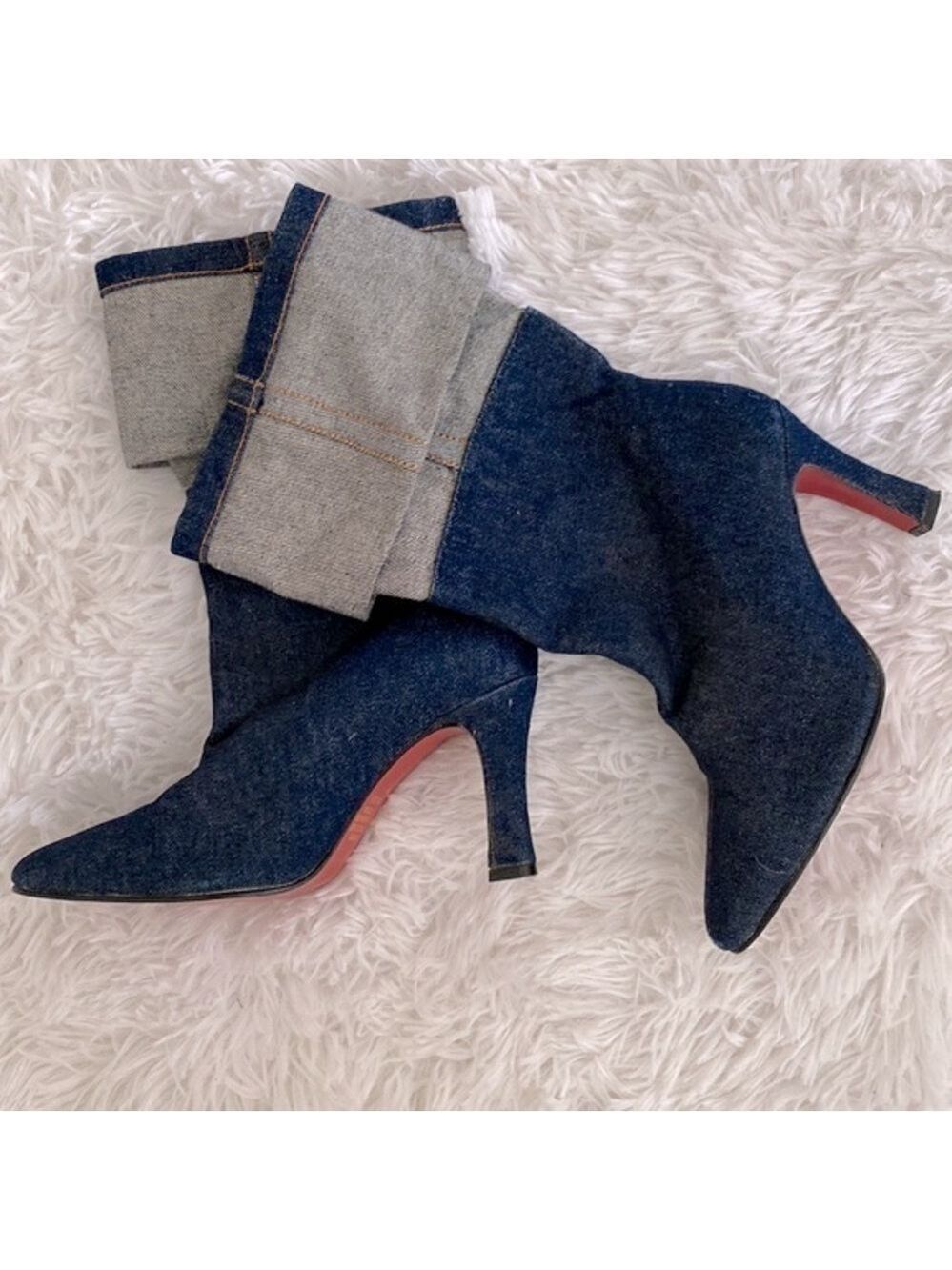 Super cute above ankle denim fold over boots - Picture 3 of 8